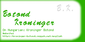 botond kroninger business card